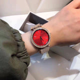 Michael Kors Darci Red DIal Rose Gold Stainless Steel Strap Watch for Women - MK3378 Buy Now By Michael Kors