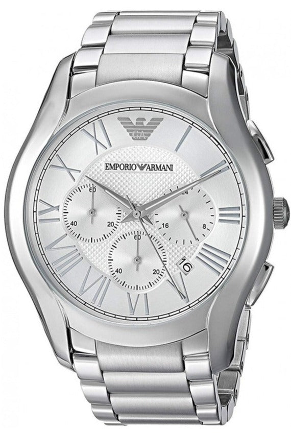 Emporio Armani Valente Chronograph Silver Dial Silver Steel Strap Watch For Men - AR11081 Buy Now By Emporio Armani