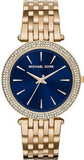 Michael Kors Darci Blue Dial Gold Steel Strap Watch for Women - MK3406 Buy Now By Michael Kors