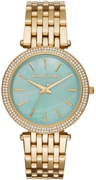 Michael Kors Darci Analog Mother of Pearl Green Dial Gold Steel Strap Watch For Women - MK3498 Buy Now By Michael Kors