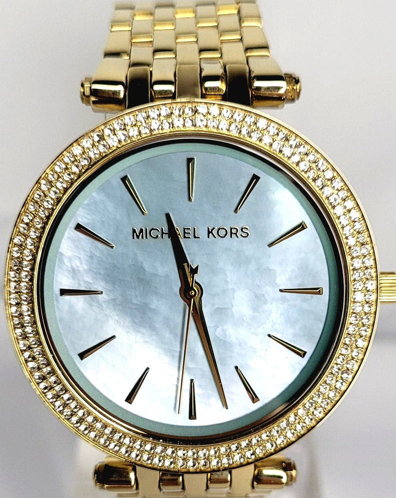 Michael Kors Darci Analog Mother of Pearl Green Dial Gold Steel Strap Watch For Women - MK3498 Buy Now By Michael Kors