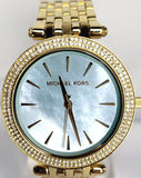 Michael Kors Darci Analog Mother of Pearl Green Dial Gold Steel Strap Watch For Women - MK3498 Buy Now By Michael Kors