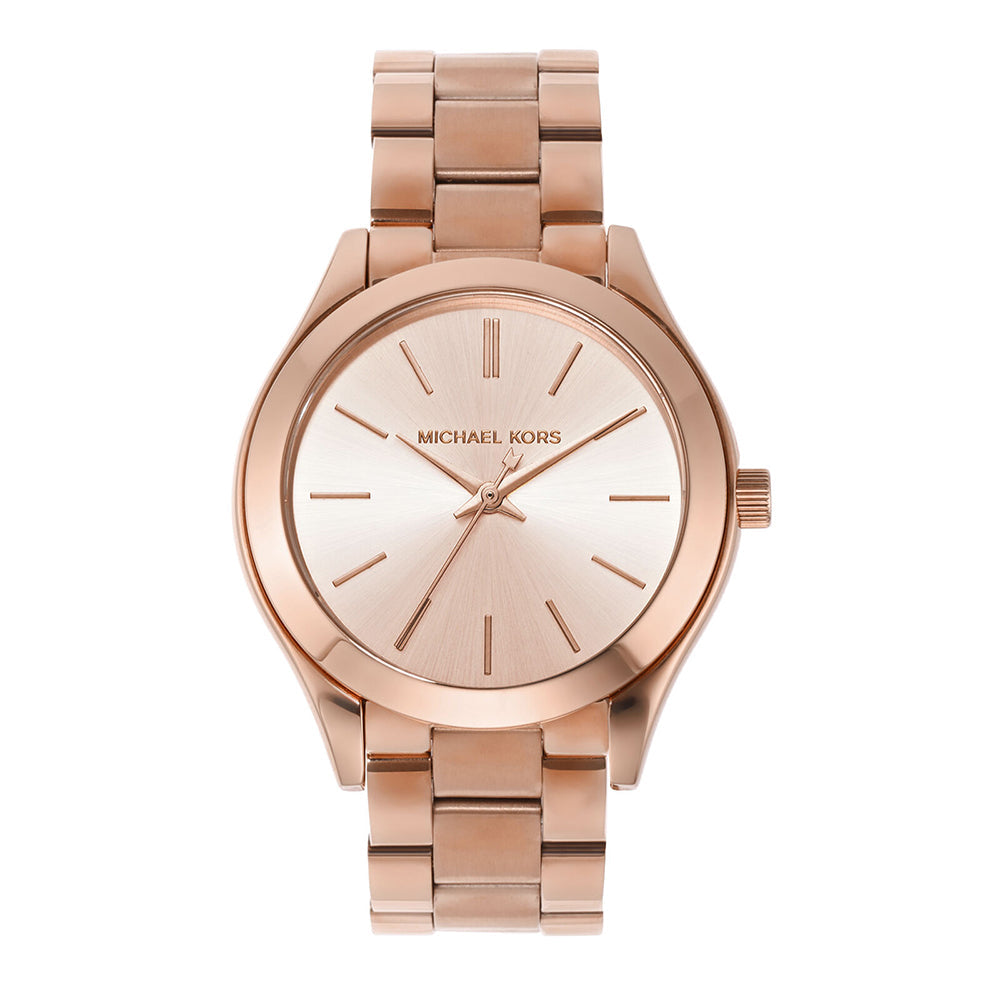Michael Kors Slim Runway Rose Gold Dial Rose Gold Steel Strap Watch for Women - MK3513 Buy Now By Michael Kors