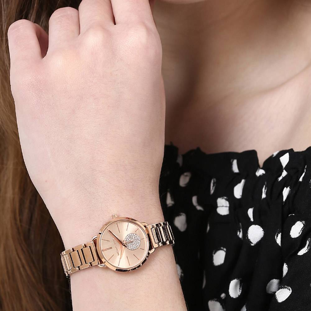 Michael Kors Portia Rose Gold Dial Rose Gold Steel Strap Watch for Women - MK3640 Buy Now By Michael Kors