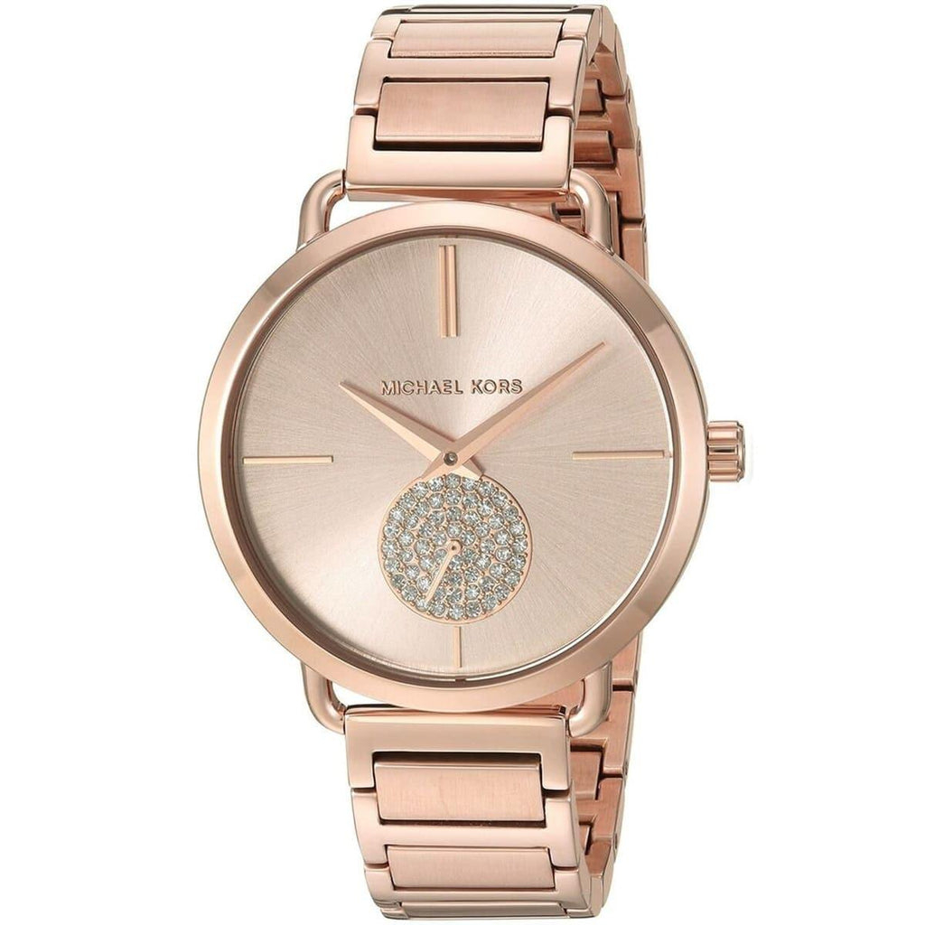 Michael Kors Portia Rose Gold Dial Rose Gold Steel Strap Watch for Women - MK3640 Buy Now By Michael Kors