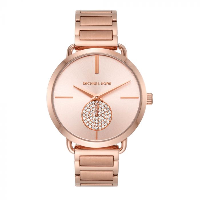 Michael Kors Portia Rose Gold Dial Rose Gold Steel Strap Watch for Women - MK3640 Buy Now By Michael Kors