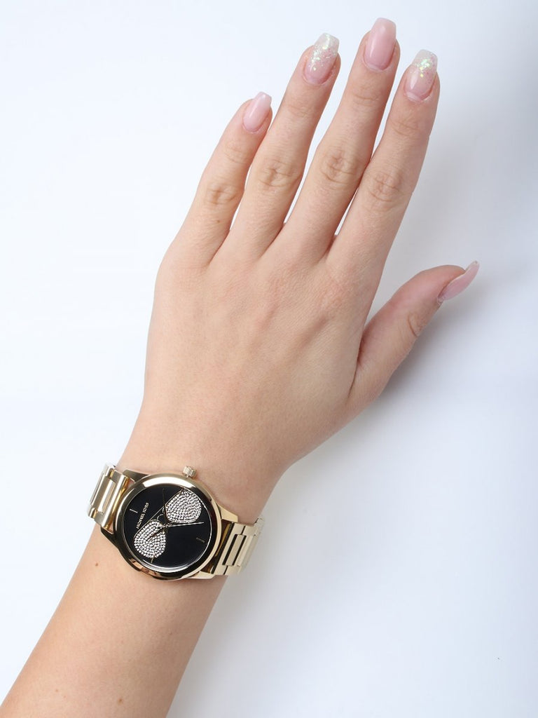 Michael Kors Hartman Analog Quartz Black Dial Gold Steel Strap Watch For Women - MK3647 Buy Now By Michael Kors