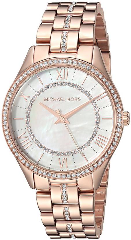 Michael Kors Lauryn Mother of Pearl Dial Rose Gold Steel Strap Watch for Women - MK3716 Buy Now By Michael Kors
