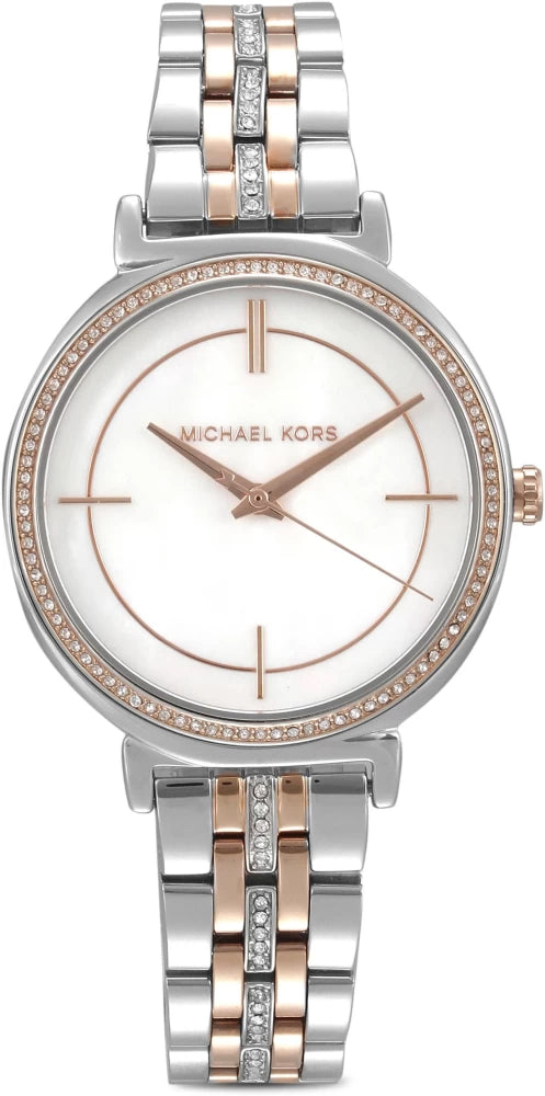 Michael Kors Cinthia Mother of Pearl Dial Two Tone Steel Strap Watch For Women - MK3831 Buy Now By Michael Kors