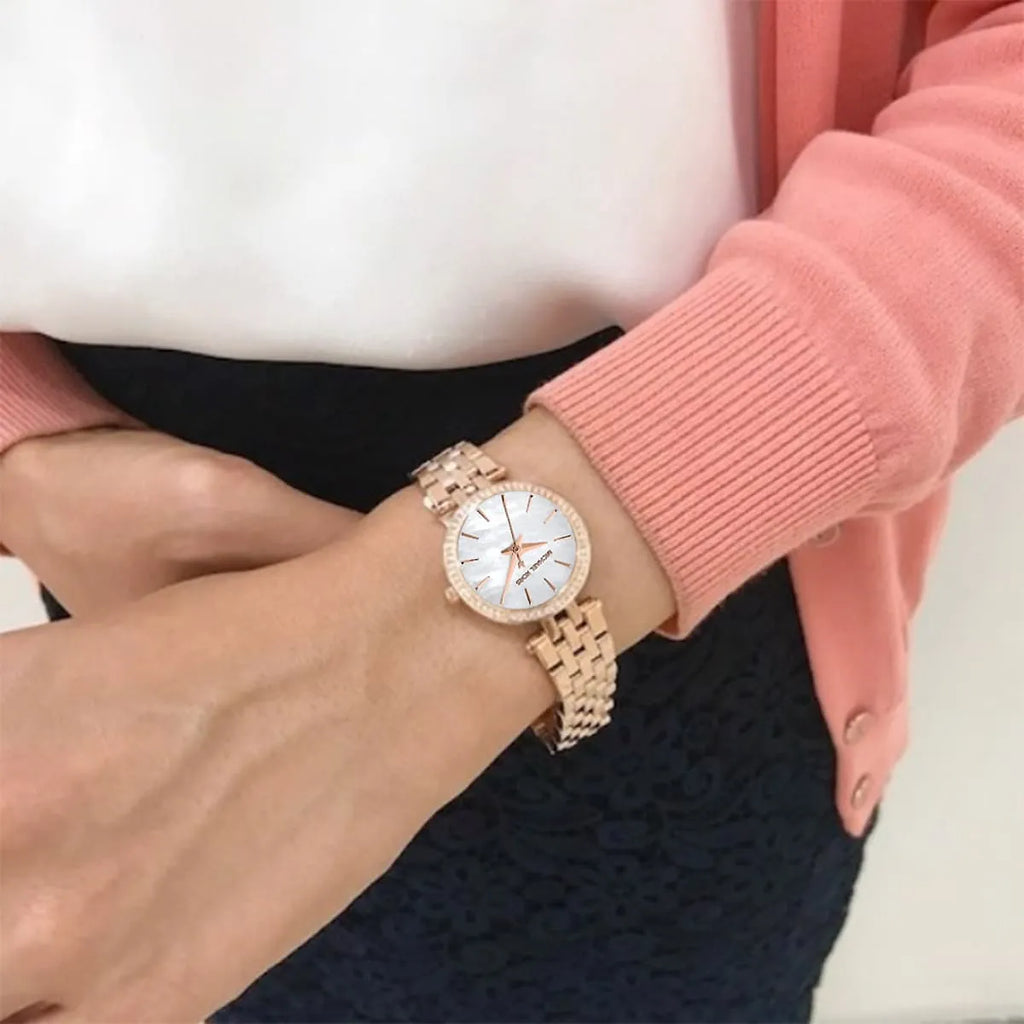 Michael Kors Darci Analog Mother of Pearl Dial Rose Gold Steel Strap Watch For Women - MK3832 Buy Now By Michael Kors