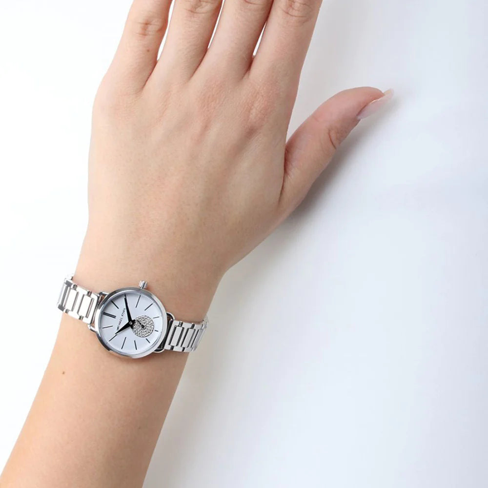 Michael Kors Portia Quartz Silver Dial Silver Steel Strap Watch For Women - MK3837 Buy Now By Michael Kors