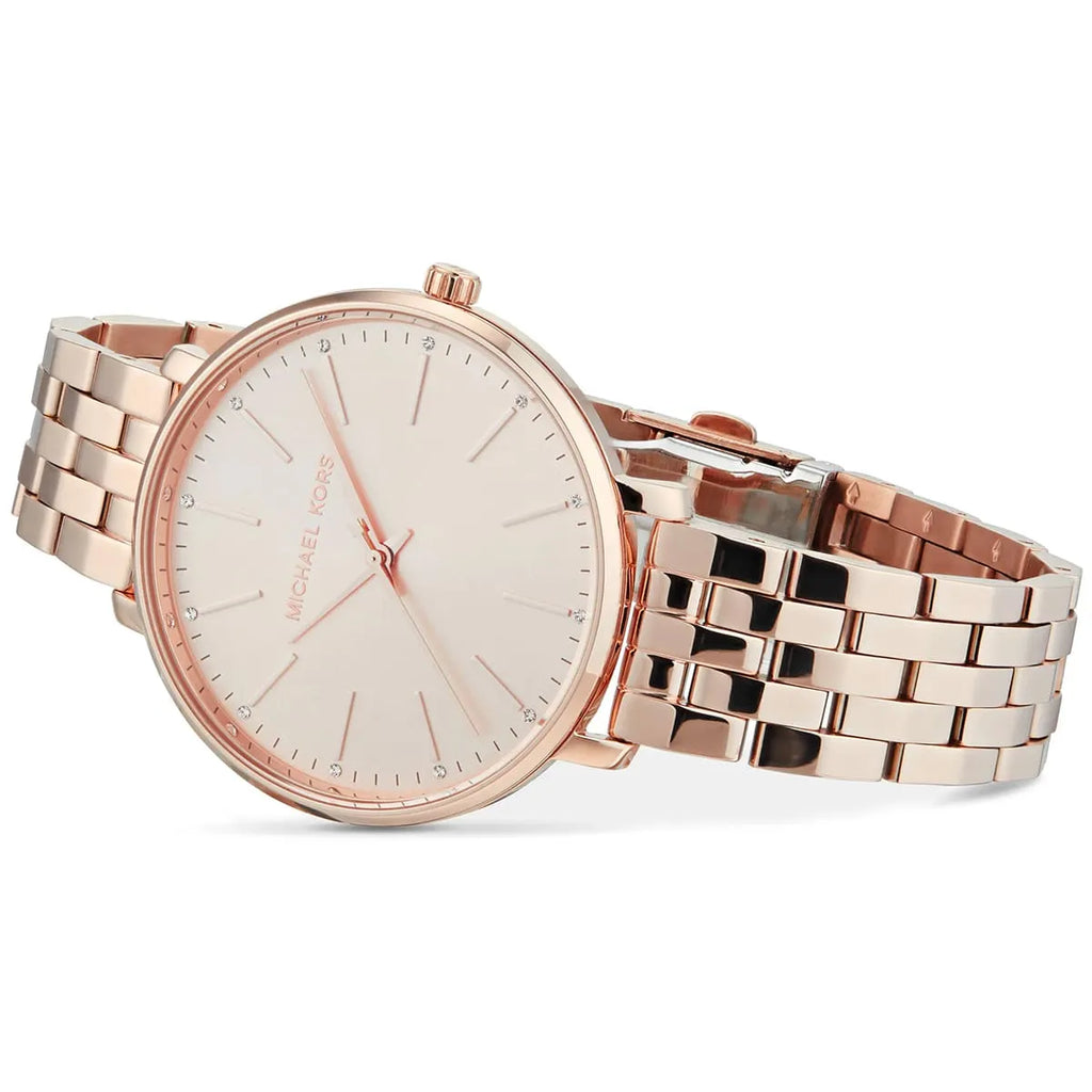 Michael Kors Pyper Three-Hand Rose Gold Dial Rose Gold Steel Strap Watch For Women - MK3897 Buy Now By Michael Kors
