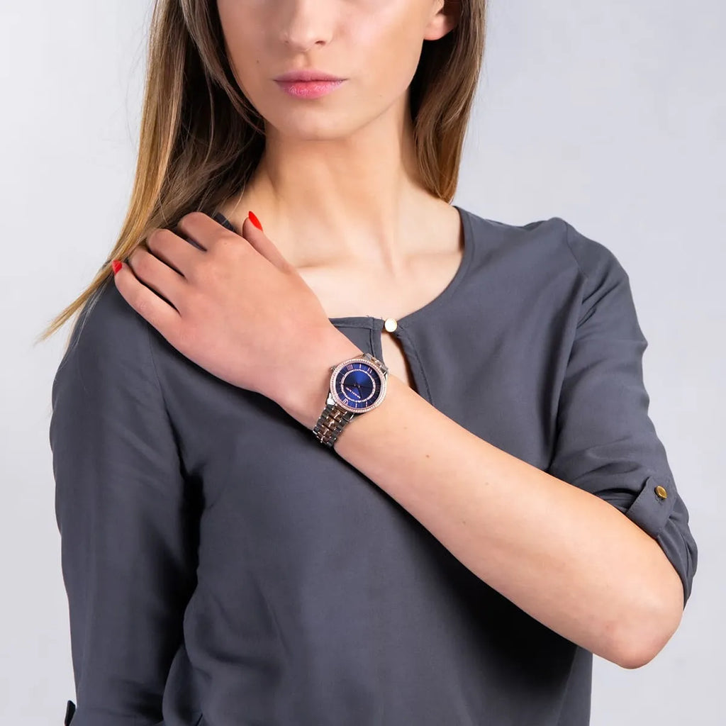 Michael Kors Lauryn Quartz Blue Dial Two Tone Steel Strap Watch For Women - MK3929 Buy Now By Michael Kors