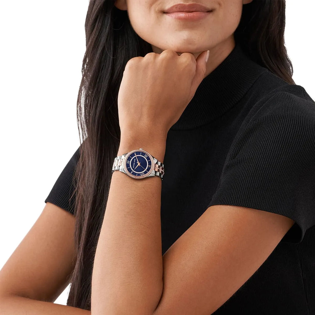 Michael Kors Lauryn Quartz Blue Dial Two Tone Steel Strap Watch For Women - MK3929 Buy Now By Michael Kors