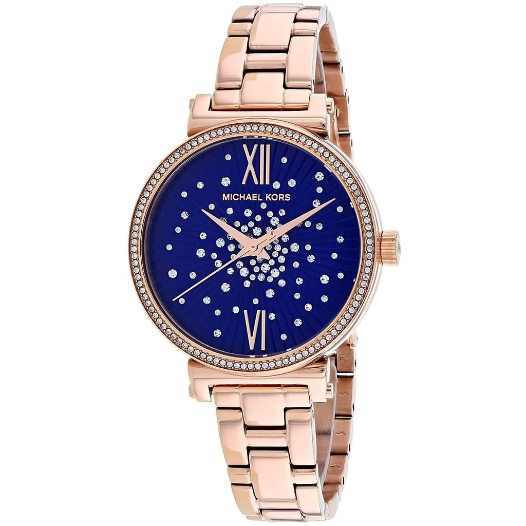 Michael Kors Sofie Analog Quartz Blue Dial Rose Gold Steel Strap Watch For Women - MK3971 Buy Now By Michael Kors
