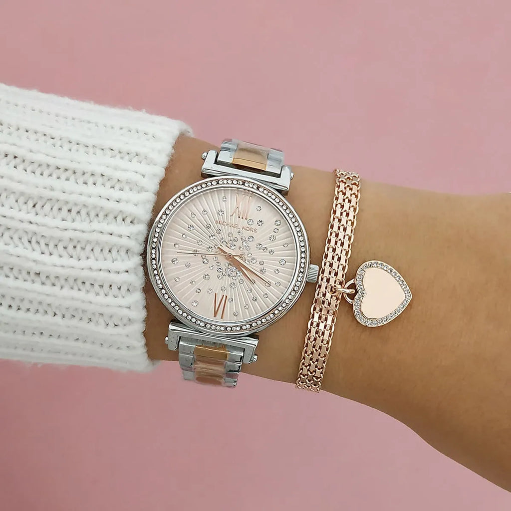 Michael Kors Sofie Quartz Rose Gold Dial Two Tone Steel Strap Watch For Women - MK3972 Buy Now By Michael Kors