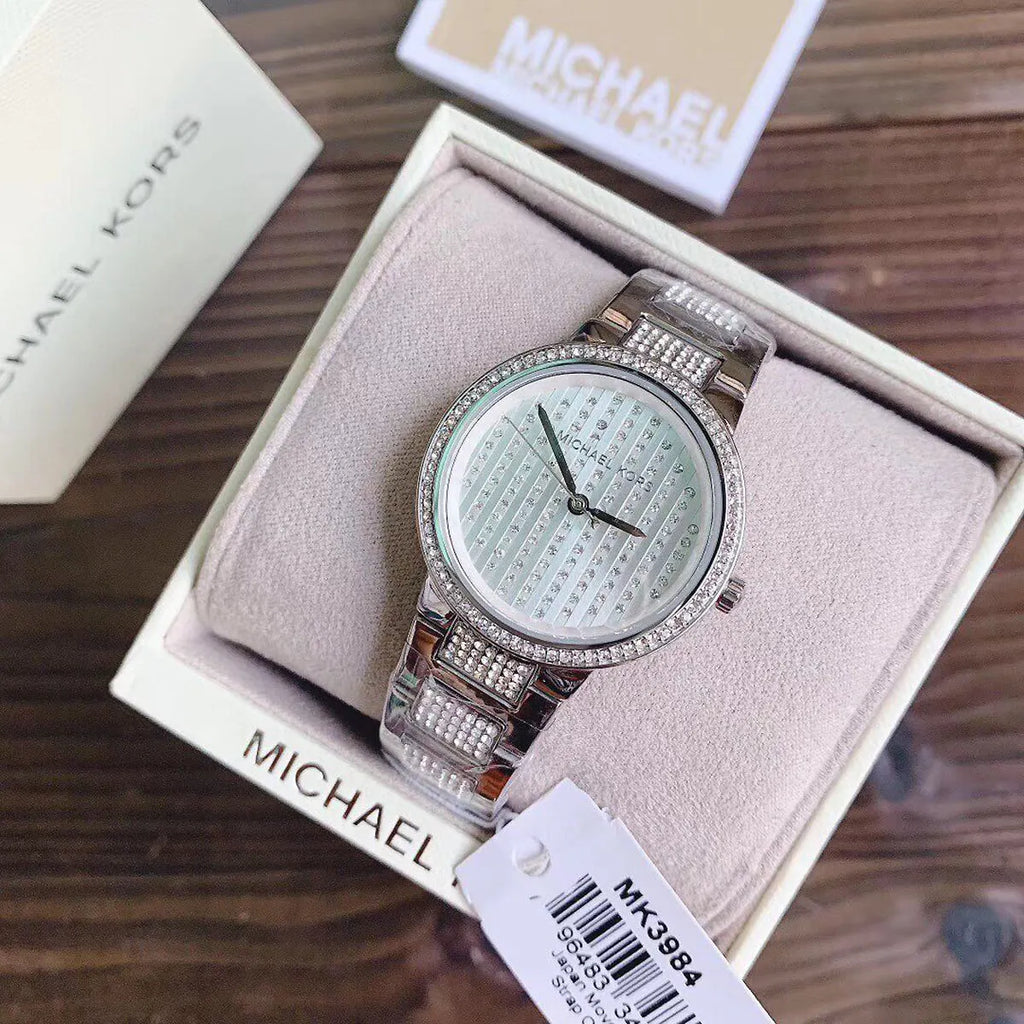 Michael Kors Gabbi Quartz Crystals Silver Dial Silver Steel Strap Watch For Women - MK3984 Buy Now By Michael Kors