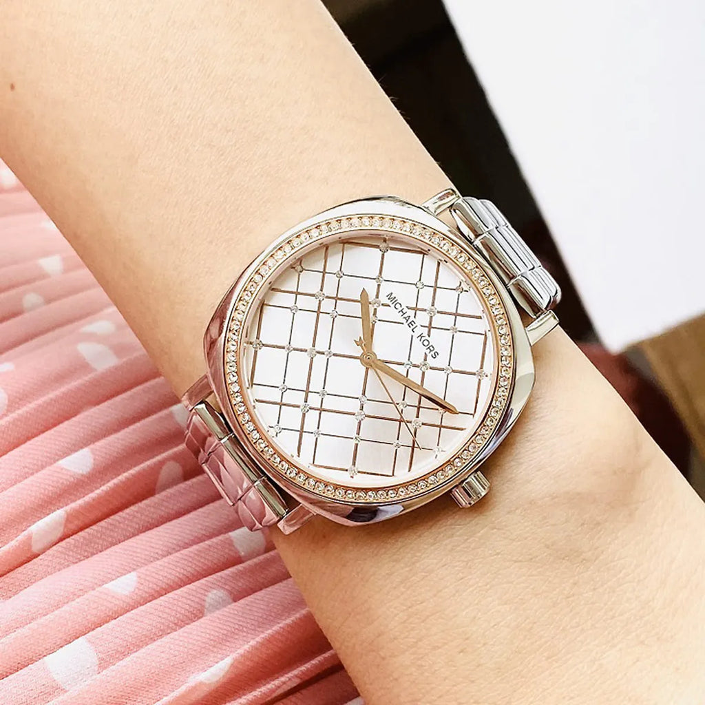 Michael Kors Nia Quartz Silver Dial Silver Steel Strap Watch For Women - MK3988 Buy Now By Michael Kors