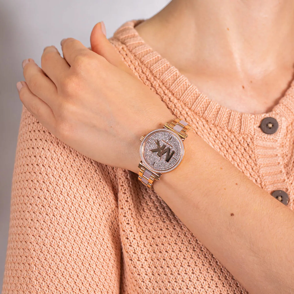 Michael Kors Sofie Quartz Crystals Crystals Rose Gold Dial Rose Gold Steel Strap Watch For Women - MK4336 Buy Now By Michael Kors