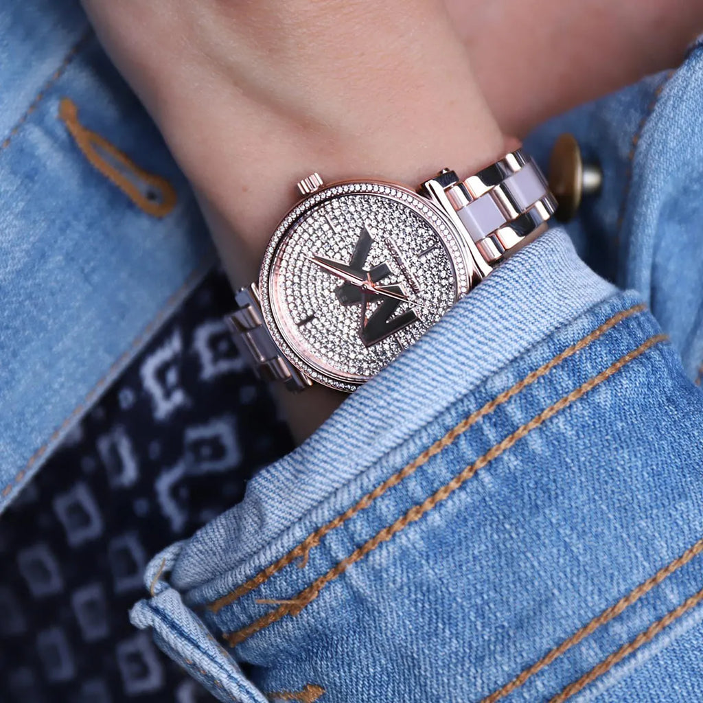 Michael Kors Sofie Quartz Crystals Crystals Rose Gold Dial Rose Gold Steel Strap Watch For Women - MK4336 Buy Now By Michael Kors