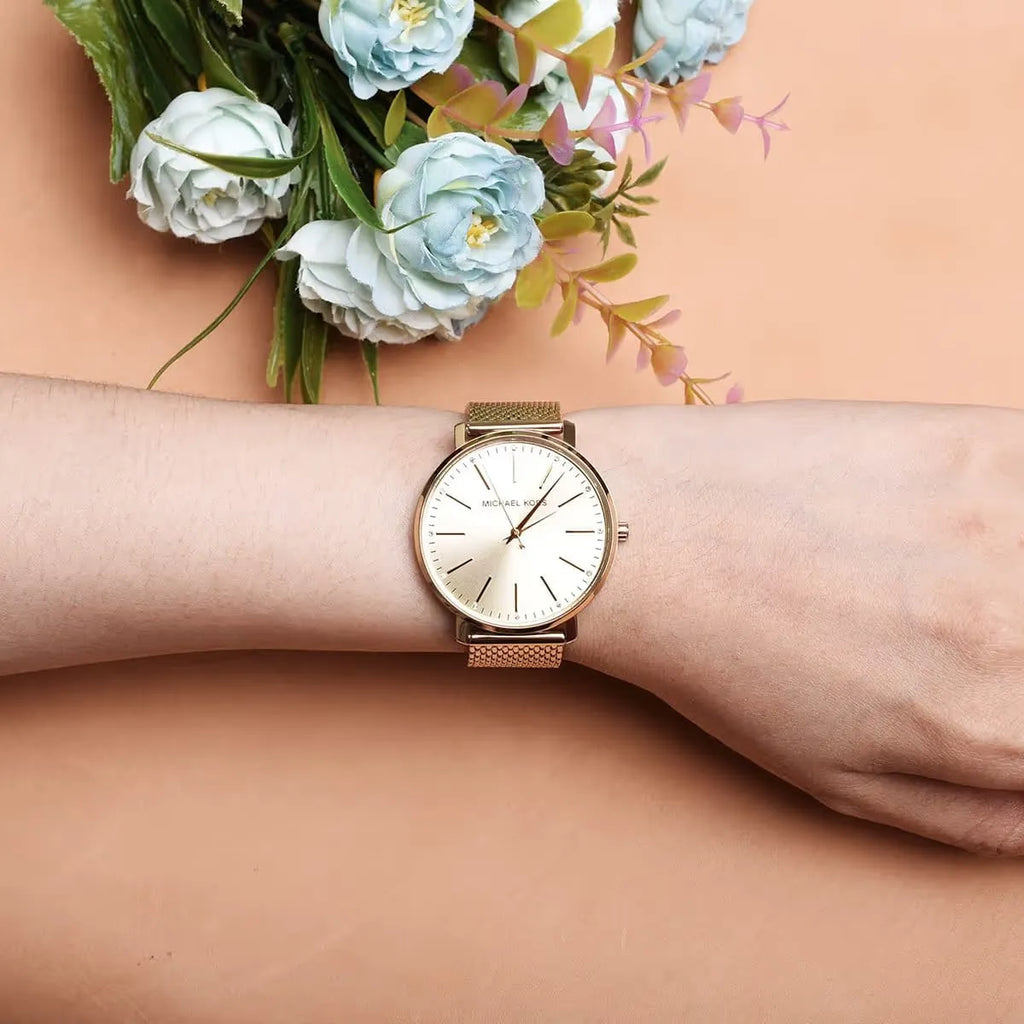 Michael Kors Pyper Quartz Gold Dial Gold Mesh Strap Watch For Women - MK4339 Buy Now By Michael Kors