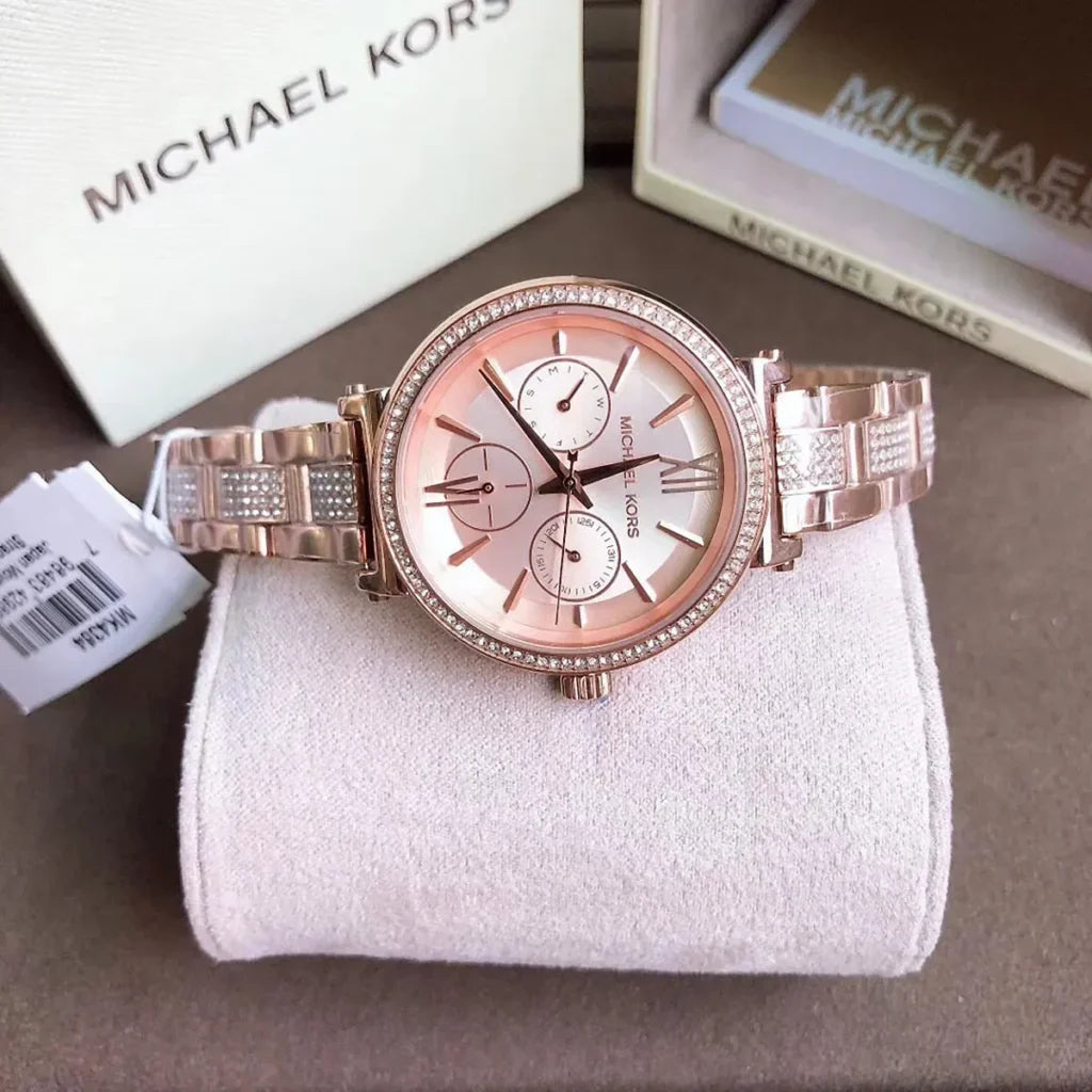 Michael Kors Sofie Quartz Rose Gold Dial Rose Gold Steel Strap Watch For Women - MK4354 Buy Now By Michael Kors