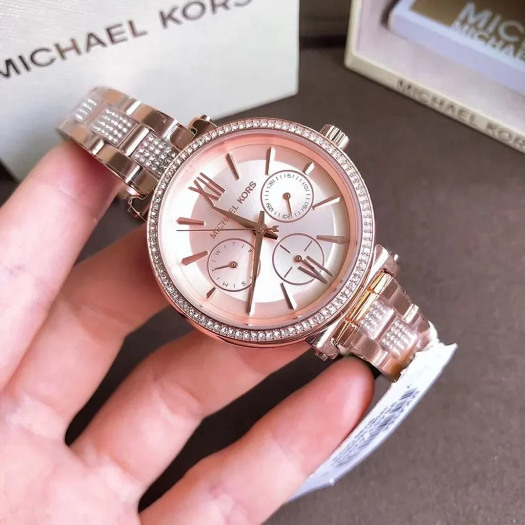 Michael Kors Sofie Quartz Rose Gold Dial Rose Gold Steel Strap Watch For Women - MK4354 Buy Now By Michael Kors