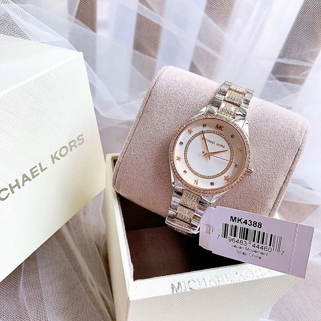 Michael Kors Lauryn Quartz White Dial Two Tone Steel Strap Watch For Women - MK4388 Buy Now By Michael Kors