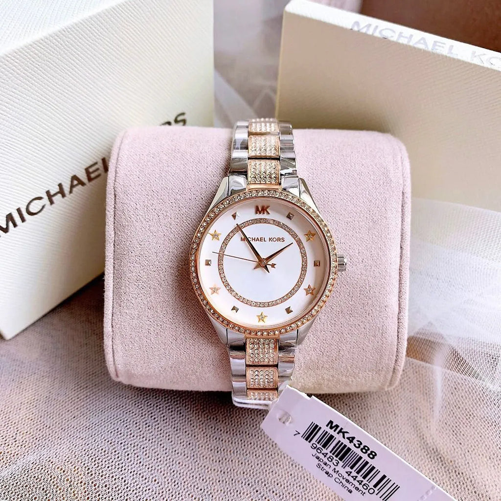 Michael Kors Lauryn Quartz White Dial Two Tone Steel Strap Watch For Women - MK4388 Buy Now By Michael Kors