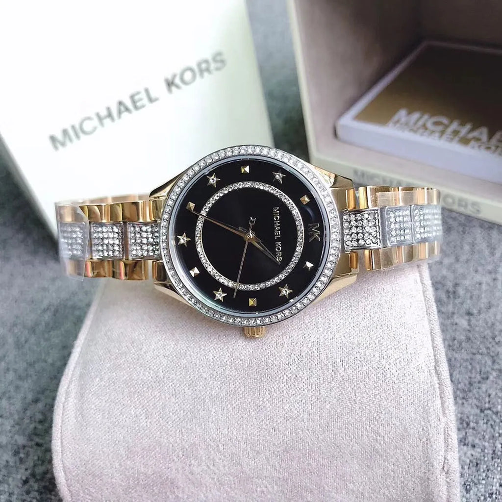 Michael Kors Lauryn Crystal Pave Black Dial Two Tone Steel Strap Watch For Women - MK4403 Buy Now By Michael Kors