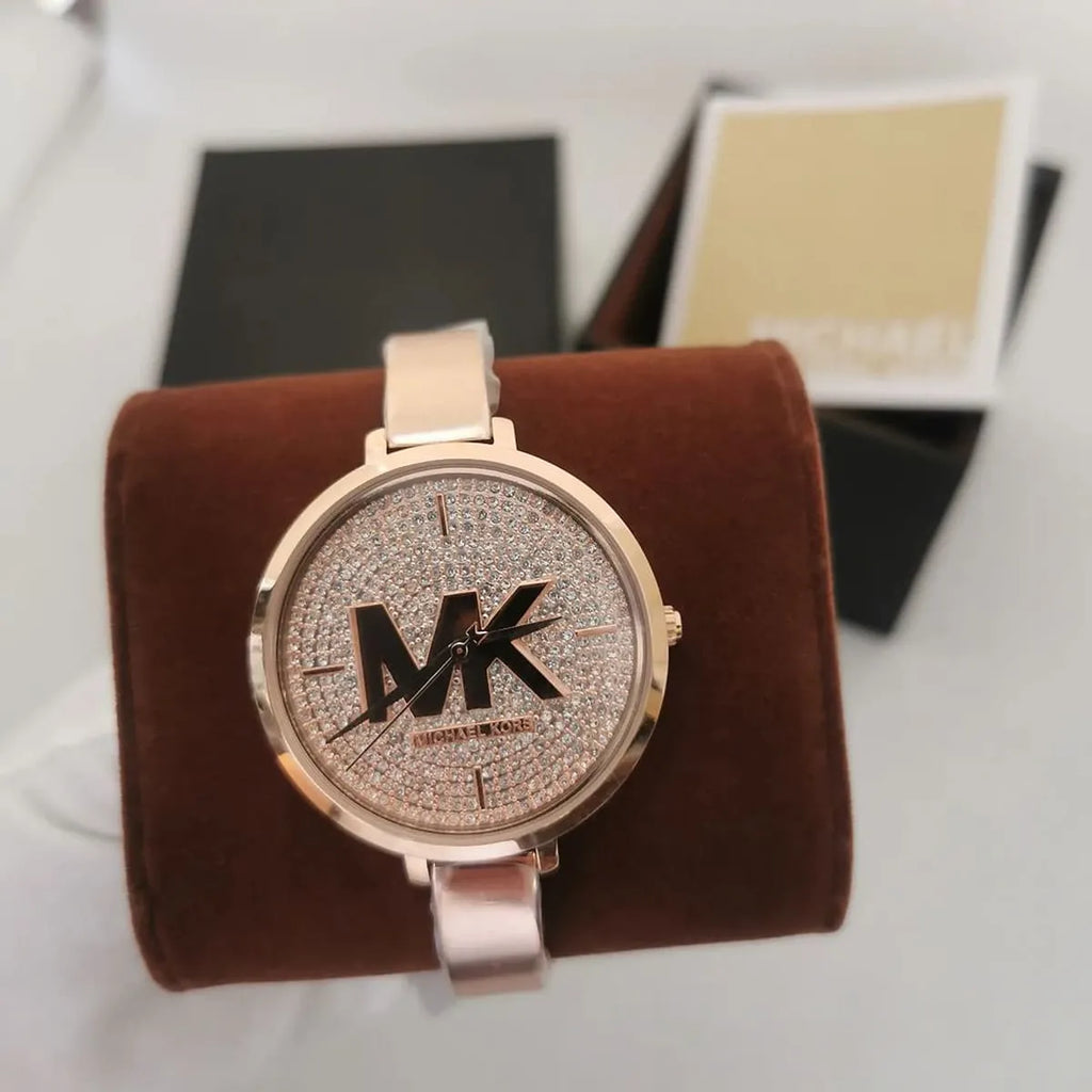 Michael Kors Charley Quartz Crystals Rose Gold Dial Rose Gold Steel Strap Watch For Women - MK4433 Buy Now By Michael Kors