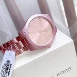 Michael Kors Slim Runway Pink Dial Pink Steel Strap Watch For Women - MK4456 Buy Now By Michael Kors
