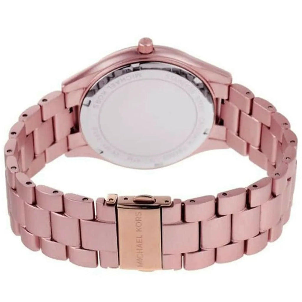 Michael Kors Slim Runway Pink Dial Pink Steel Strap Watch For Women - MK4456 Buy Now By Michael Kors