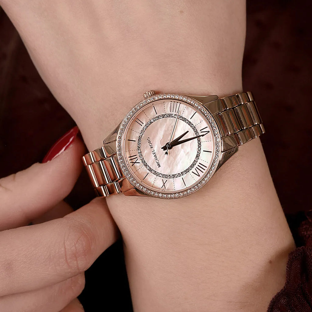 Michael Kors Lexington Three Hand White Dial Gold Steel Strap Watch For Women - MK4492 Buy Now By Michael Kors