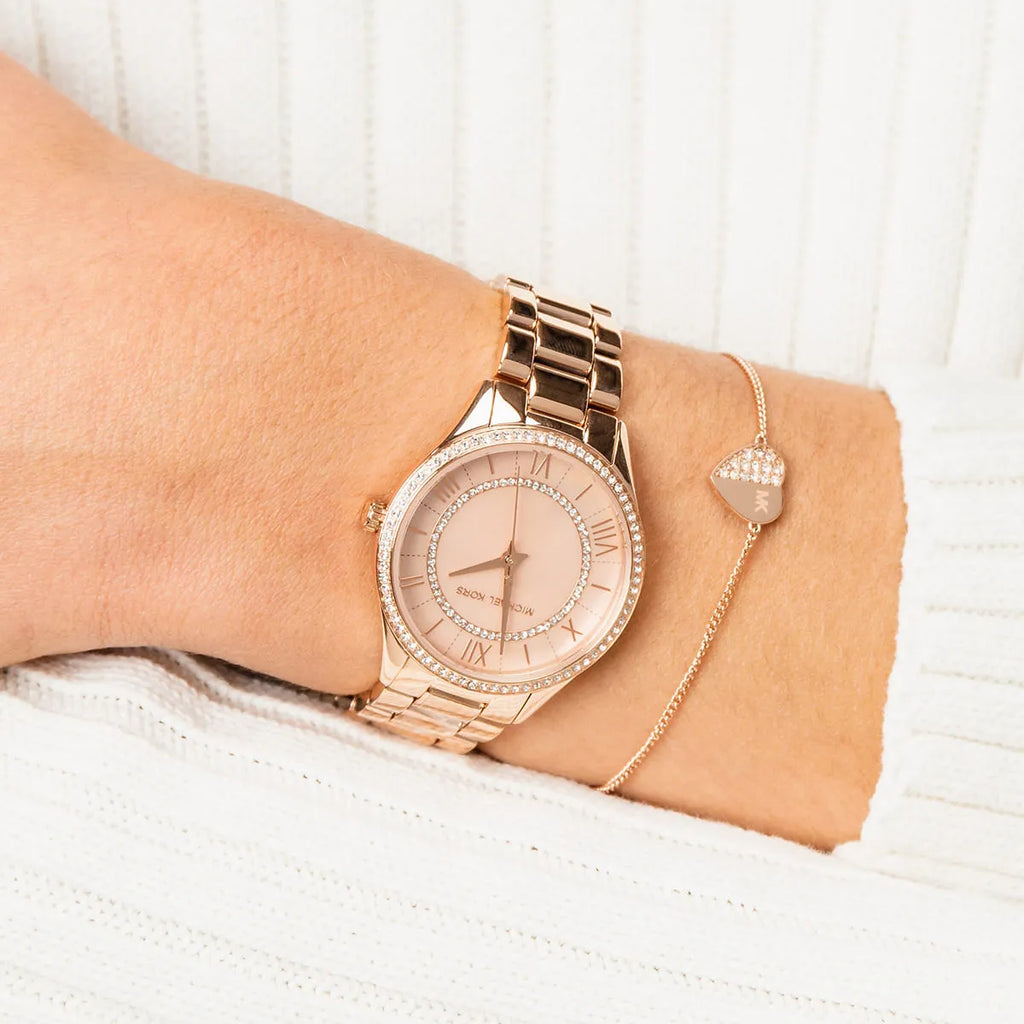 Michael Kors Lauryn Mother of Pearl Dial Rose Gold Dial Rose Gold Steel Strap Watch For Women - MK4491 Buy Now By Michael Kors