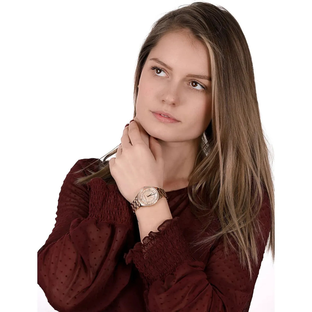 Michael Kors Lauryn Mother of Pearl Dial Rose Gold Dial Rose Gold Steel Strap Watch For Women - MK4491 Buy Now By Michael Kors