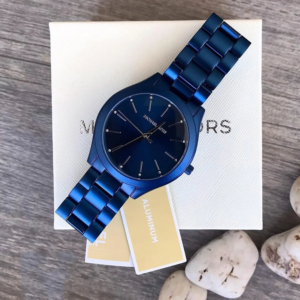 Michael Kors Slim Runway Quartz Blue Dial Blue Steel Strap Watch For Women - MK4503 Buy Now By Michael Kors