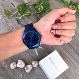 Michael Kors Slim Runway Quartz Blue Dial Blue Steel Strap Watch For Women - MK4503 Buy Now By Michael Kors