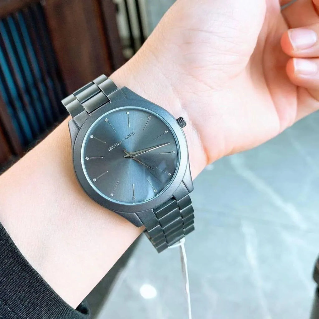 Michael Kors Slim Runway Quartz Grey Dial Grey Steel Strap Watch For Women - MK4506 Buy Now By Michael Kors