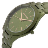 Michael Kors Slim Runway Green Dial Green Steel Strap Watch for Women - MK4526 Buy Now By Michael Kors