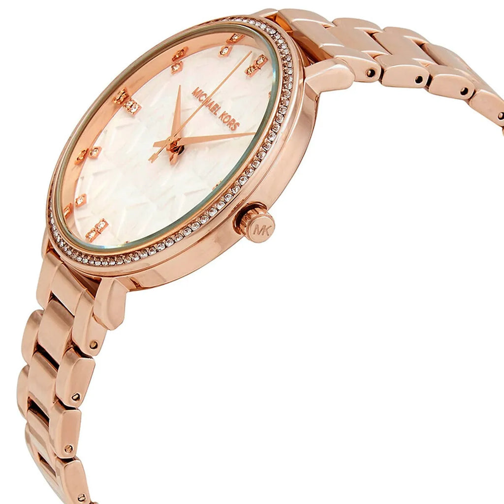 Michael Kors Pyper Three-Hand White Dial Rose Gold Steel Strap Watch For Women - MK4594 Buy Now By Michael Kors