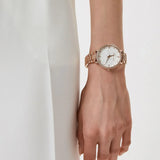 Michael Kors Pyper Three-Hand White Dial Rose Gold Steel Strap Watch For Women - MK4594 Buy Now By Michael Kors