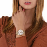 Michael Kors Abbey Three-Hand Analog White Dial Gold Steel Strap Watch for Women - MK4615 Buy Now By Michael Kors