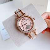 Michael Kors Abbey Three-Hand Analog Crystals Rose Gold Dial Rose Gold Steel Strap Watch for Women - MK4617 Buy Now By Michael Kors