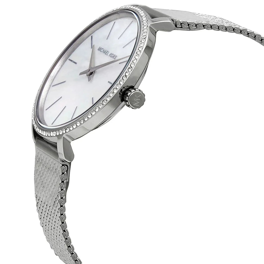 Michael Kors Pyper Quartz Mother of Pearl White Dial Silver Mesh Strap Watch For Women - MK4618 Buy Now By Michael Kors