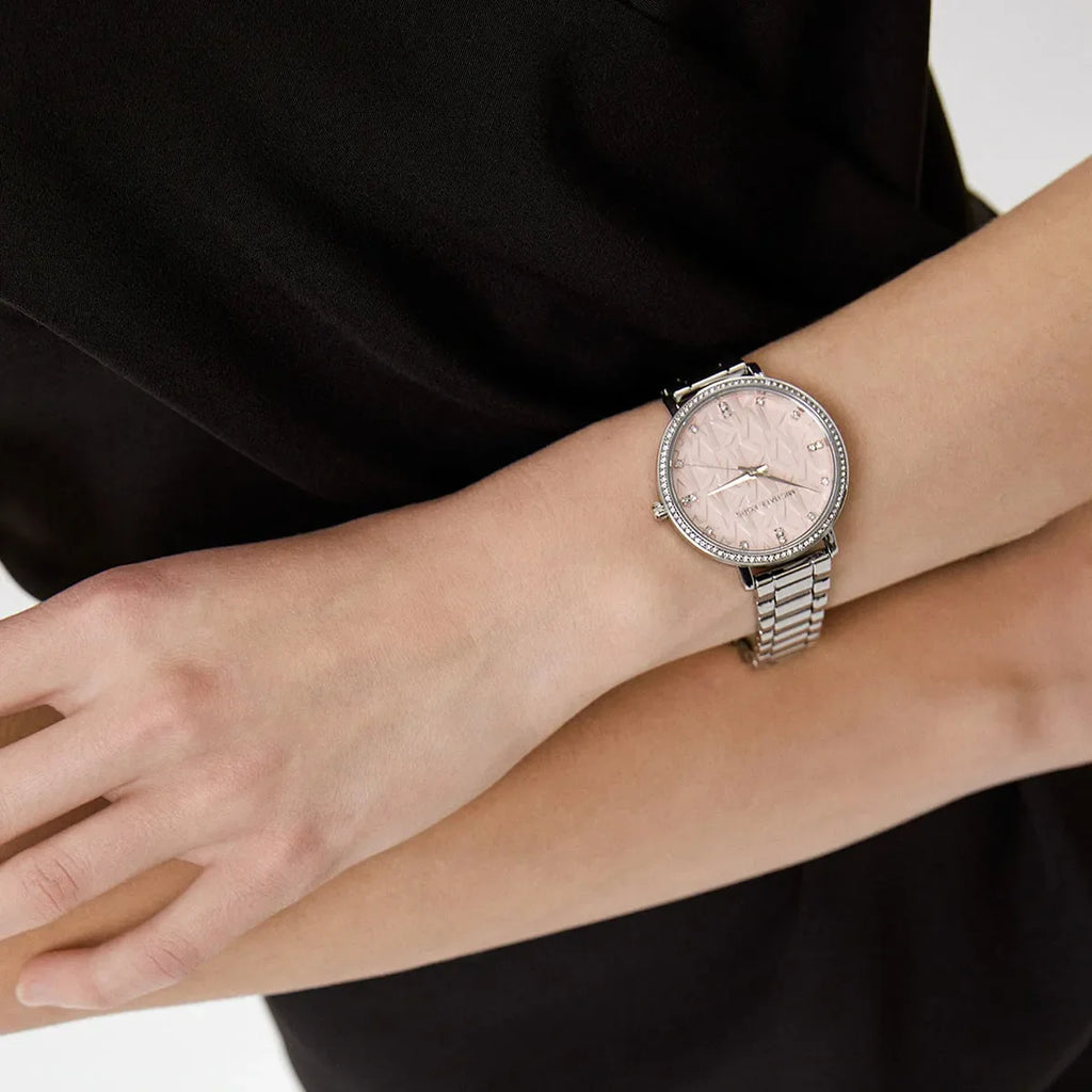 Michael Kors Pyper Three Hand Pink Dial Silver Steel Strap Watch For Women - MK4631 Buy Now By Michael Kors