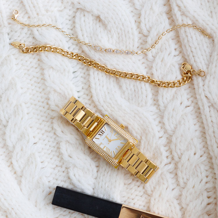 Michael Kors Emery Three-Hand Crystals Silver Dial Gold Steel Strap Watch for Women - MK4640 Buy Now By Michael Kors