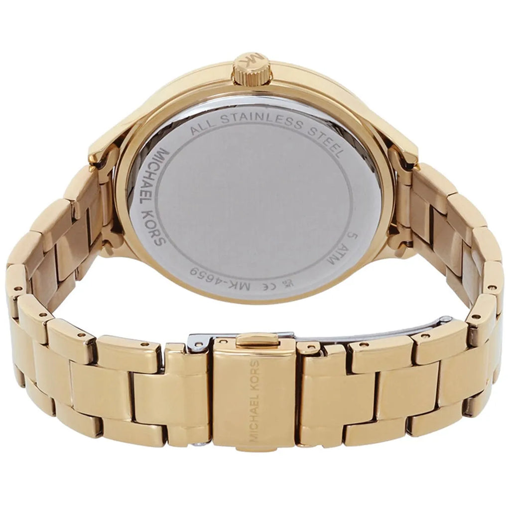 Michael Kors Sylvia Mother Of Pearl Dial Gold Steel Strap Watch For Women - MK4655 Buy Now By Michael Kors