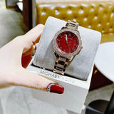 Michael Kors Tibby Multifunction Crystals Maroon Dial Rose Gold Steel Strap Watch for Women - MK4685 Buy Now By Michael Kors