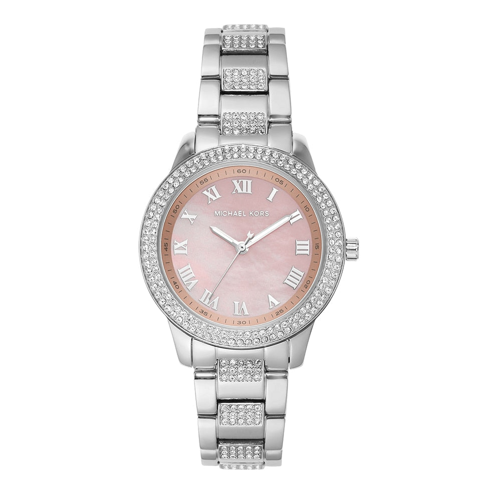 Michael Kors Tibby Multifunction Crystals Pink Dial Silver Steel Strap Watch for Women - MK4686 Buy Now By Michael Kors
